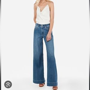 Express high rise wide leg jeans